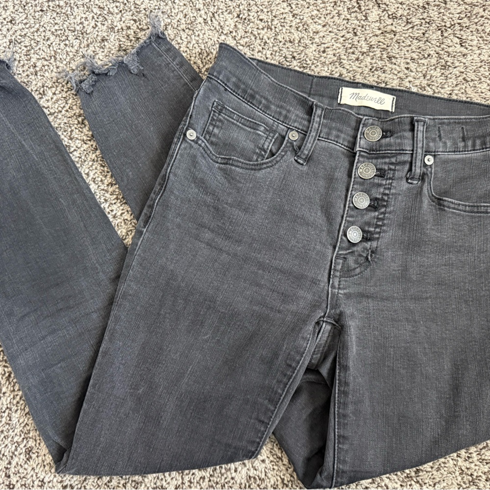 Madewell Gray Skinny Jeans High-Waisted Stretch